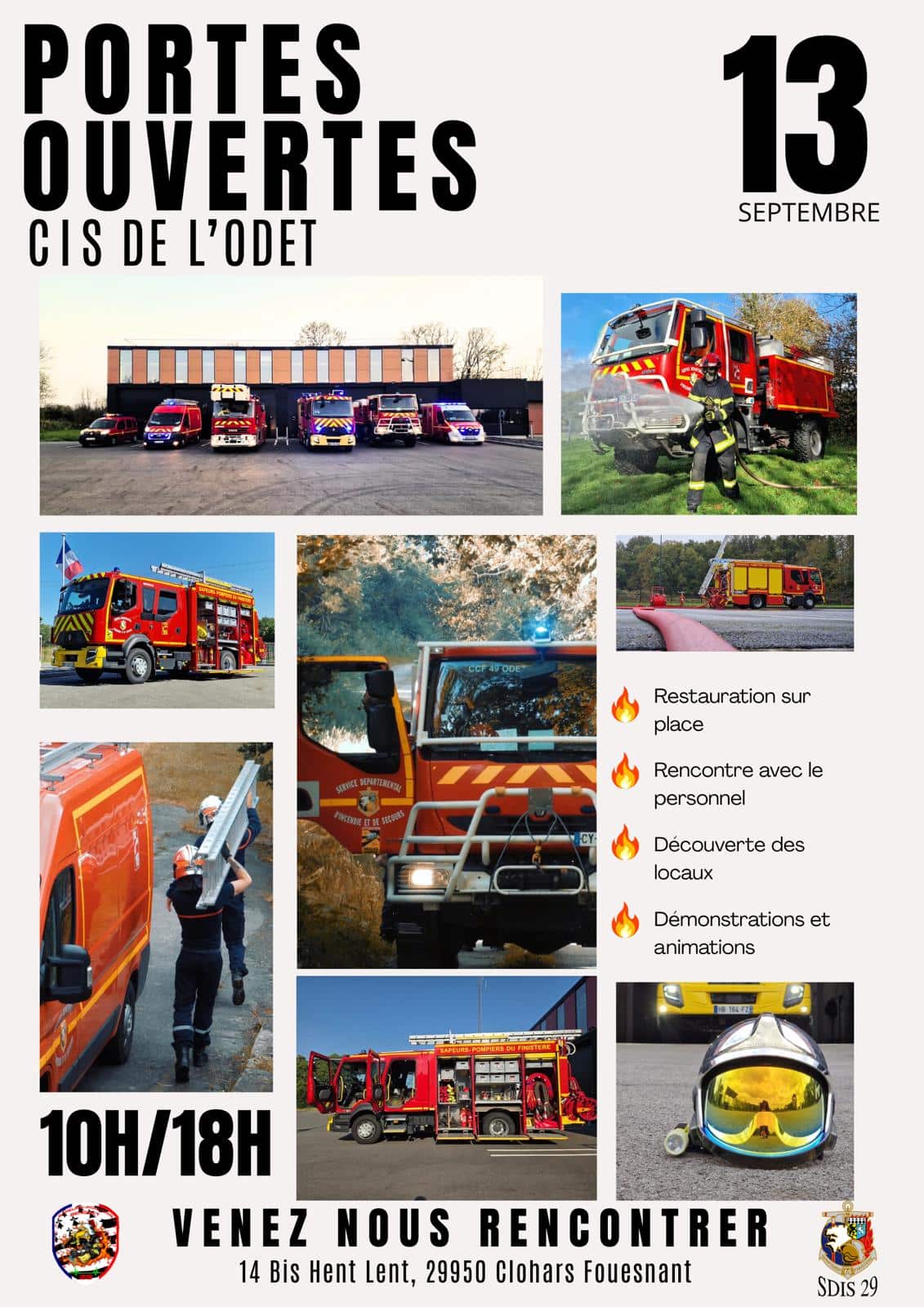 PORTES OUVERTES : Centre d&rsquo;Incendie et de Secours de l&rsquo;Odet